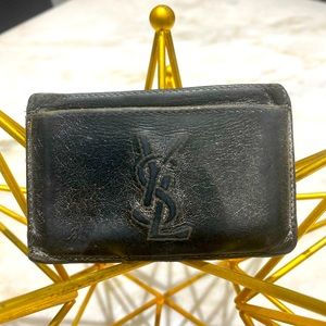 YSL metallic card holder pre-owned